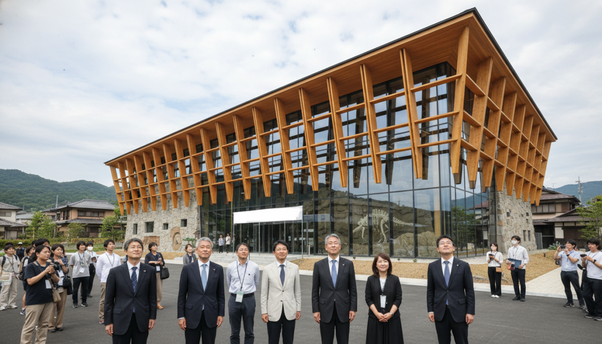 Fukui Prefectural University completes Kengo Kuma designed Dinosaur Paleontology building in Katsuyama