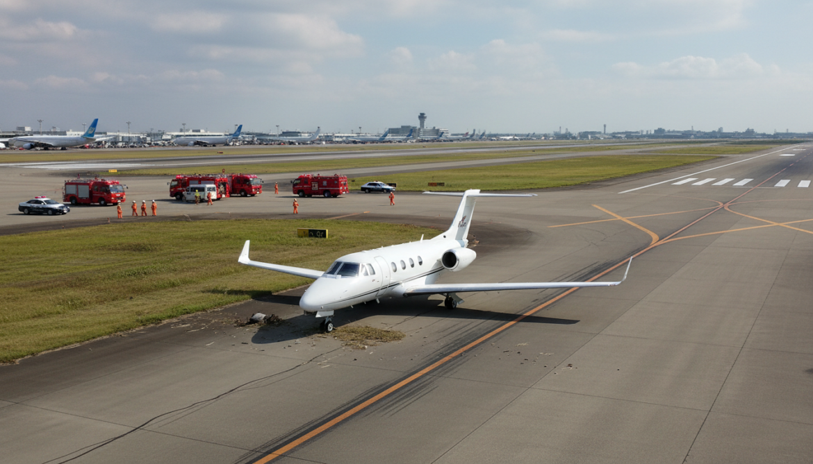 Narita Airport Closes Runway After Small Jet Veers Off Landing No Injuries