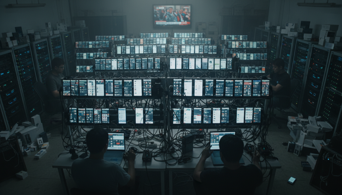 Smartphone farms reveal how fake social media views amplify disinformation