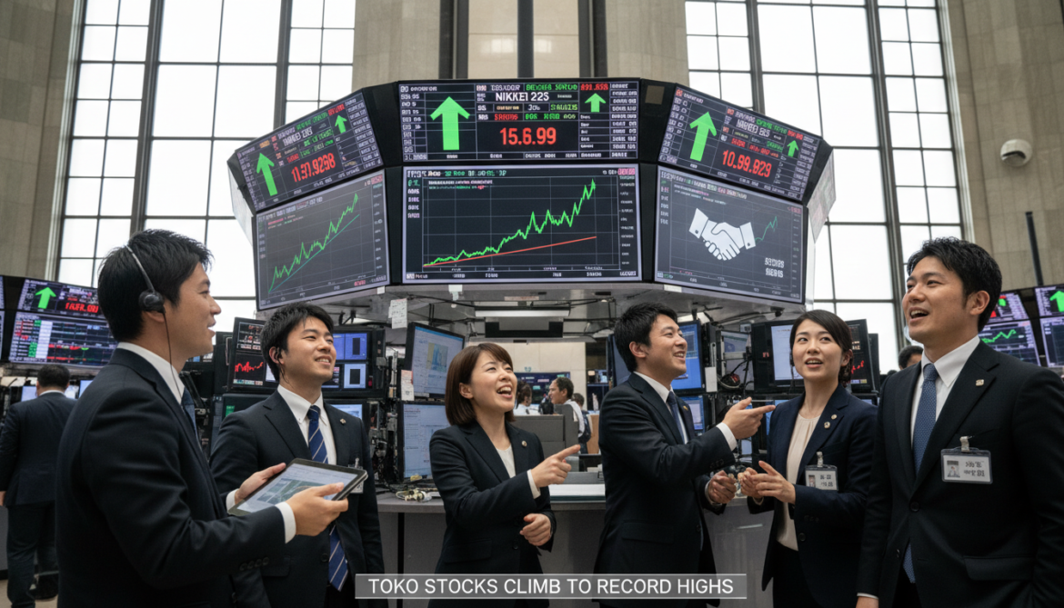 Tokyo stocks climb to record highs as US-Iran talks optimism lifts markets