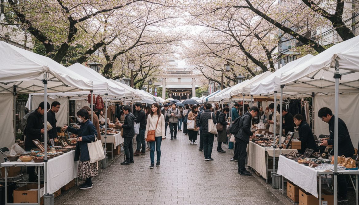 Shoin Marche flea market runs first Sunday monthly on Shoinjinja-dori rain permitting