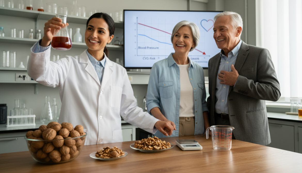 Walnuts lower blood pressure and cardiovascular disease risk, study finds