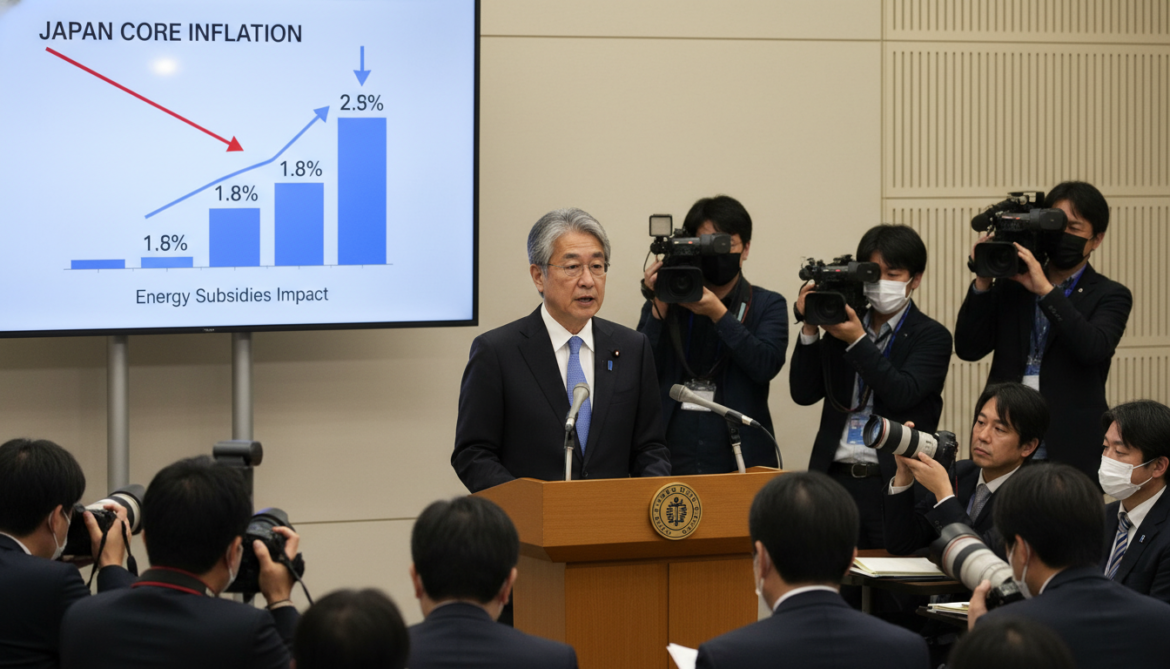 Japan core inflation 1.8 percent held below 2 percent by energy subsidies