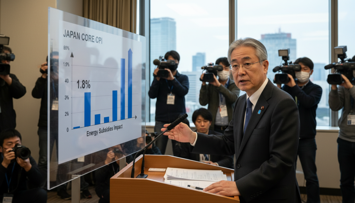 Japan core CPI rises to 1.8% as energy subsidies hold inflation down