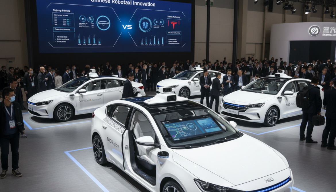 Chinese automakers showcase robotaxi advances at Beijing auto show, challenge Tesla