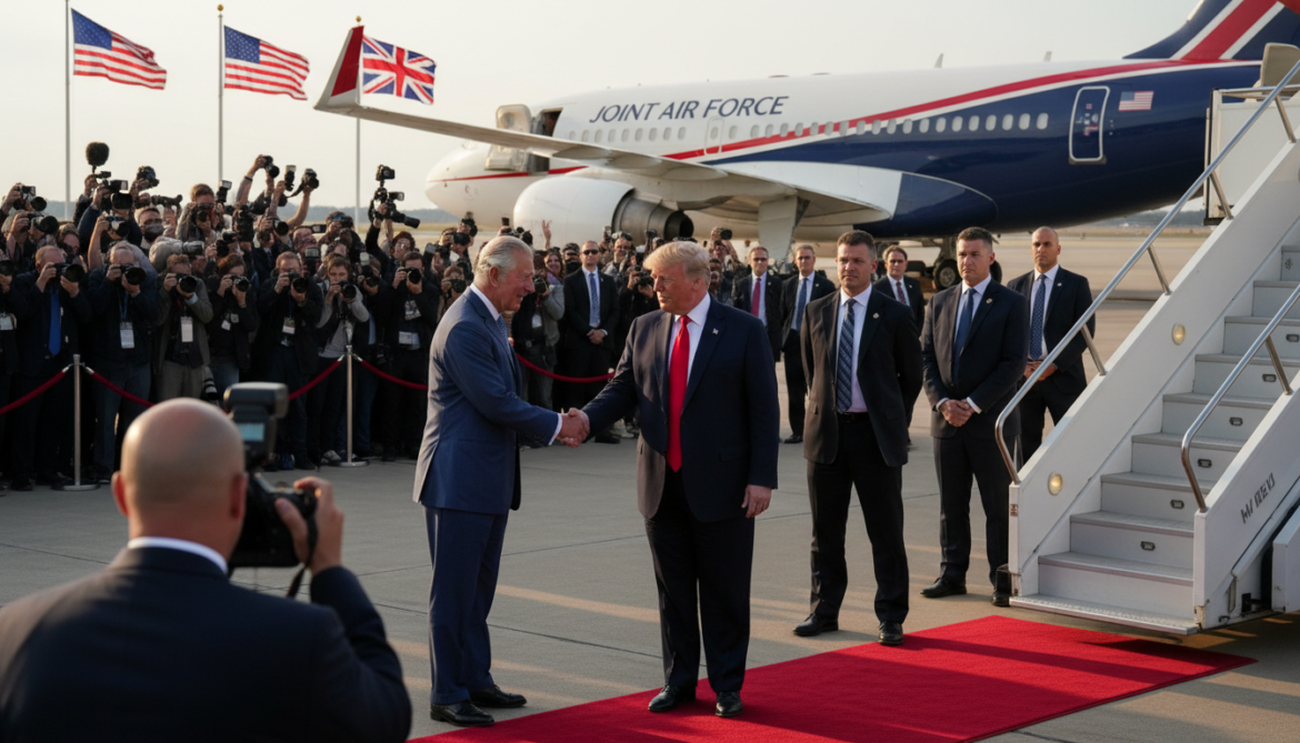 King Charles Arrives in U.S. for Four-Day State Visit Greeted by Trump