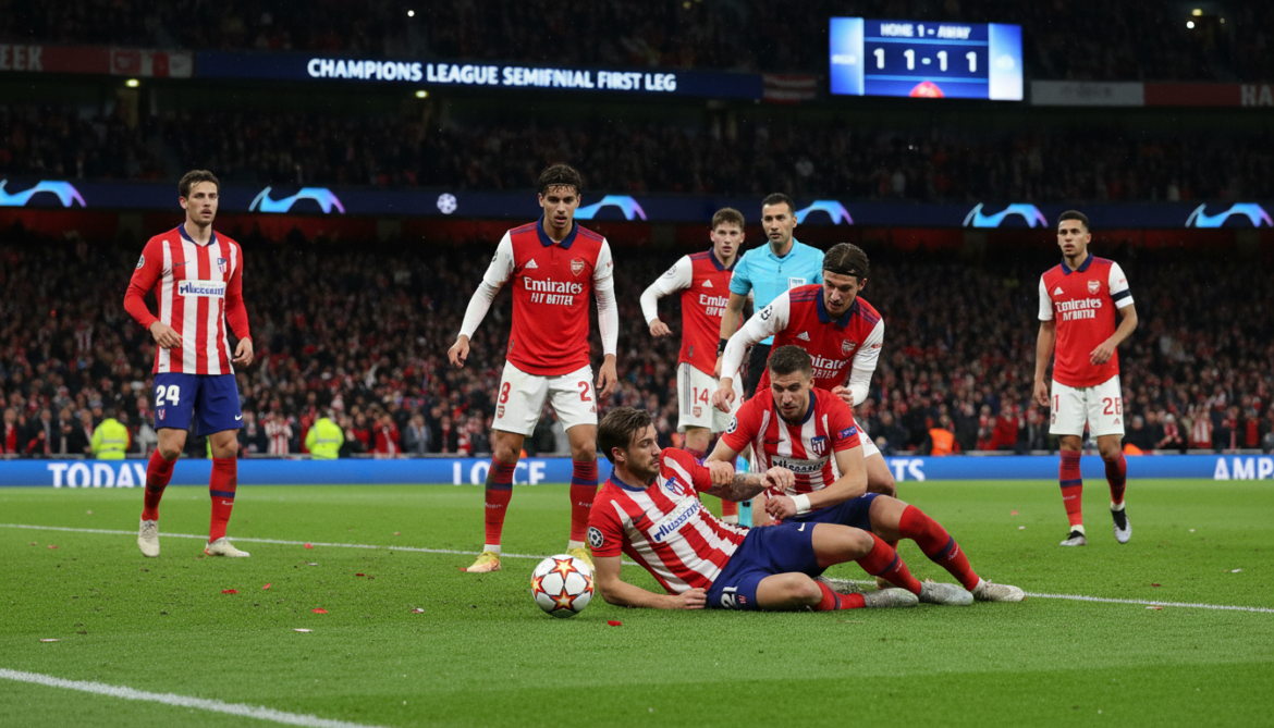 Atletico Madrid and Arsenal draw 1-1 in Champions League semifinal first leg