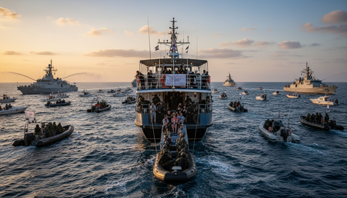 Israeli troops detain 175 activists aboard 20 ships bound for Gaza