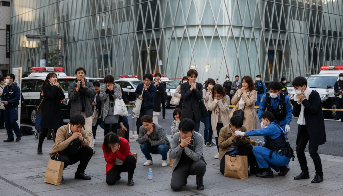 GINZA SIX suspected tear gas spray causes throat pain for 23