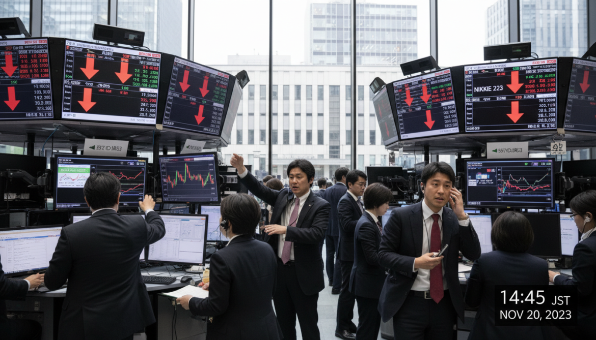Nikkei slips for third day as bond selloff, Middle East tensions weigh