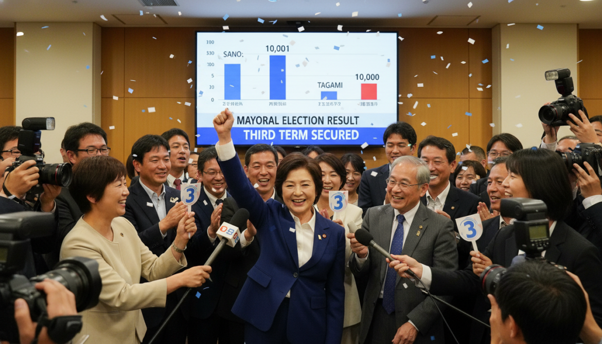 Sano wins Tagami mayoral race by one vote to secure third term