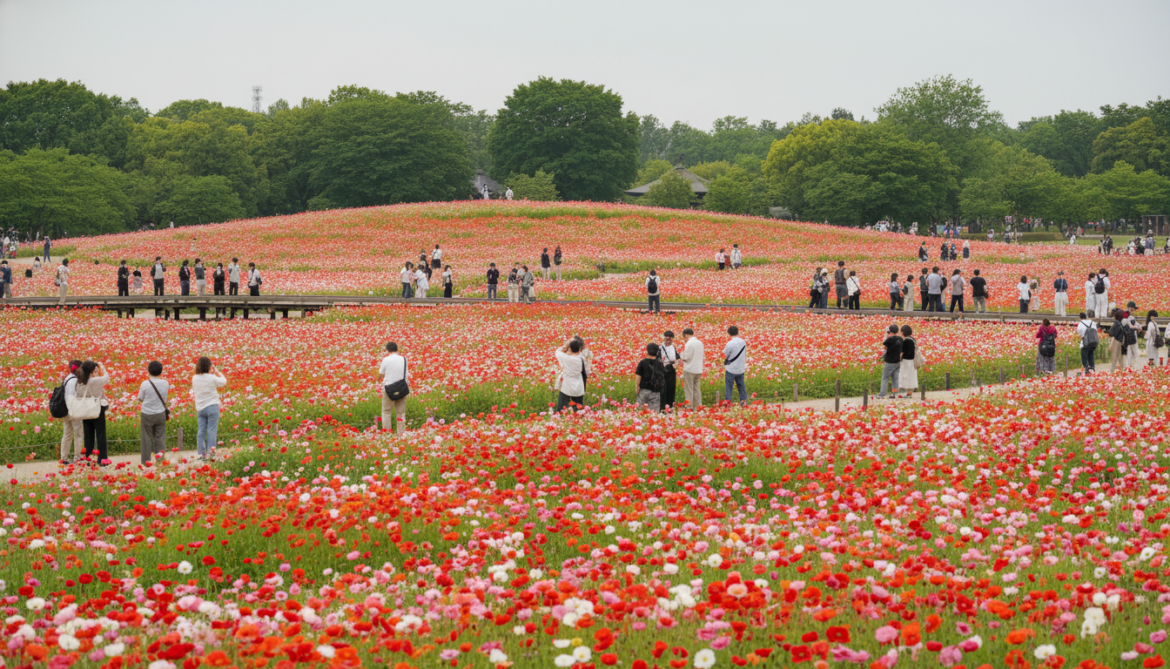 Showa Kinen Park poppies bloom early as 1.8 million flowers reach peak