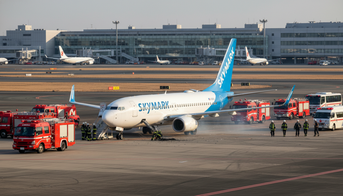 Skymark Flight 19 makes emergency landing at Haneda after tire failure