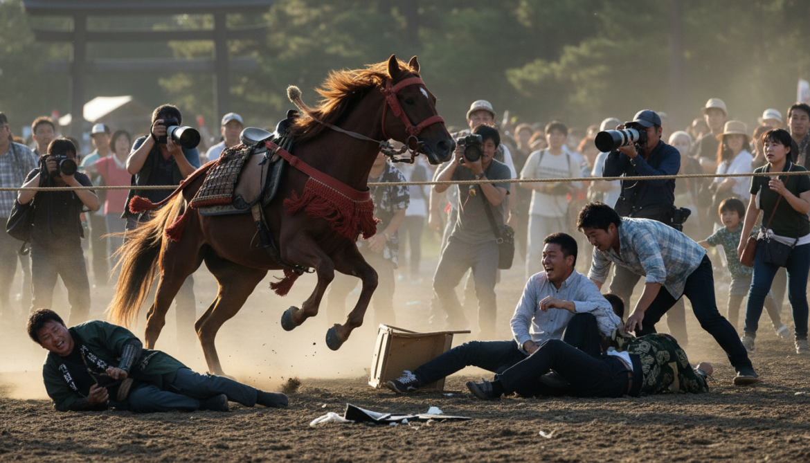 Soma Nomaoi Festival Horse Bolts Off Course and Injures Three Spectators