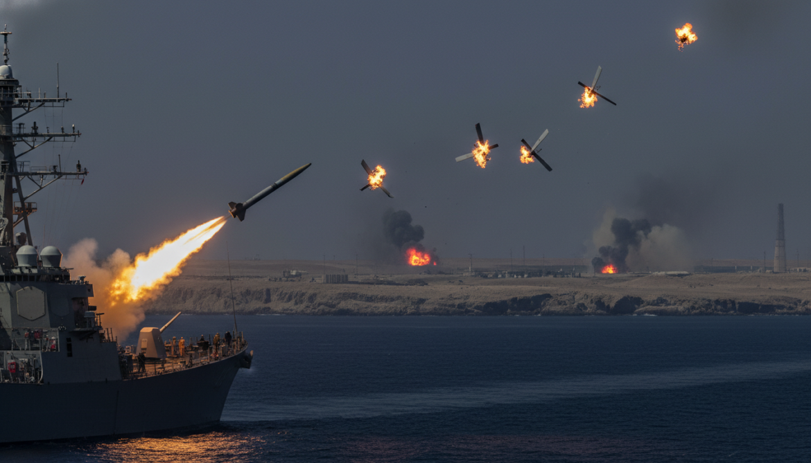 US military strikes Iranian military sites, shoots down four drones near Hormuz