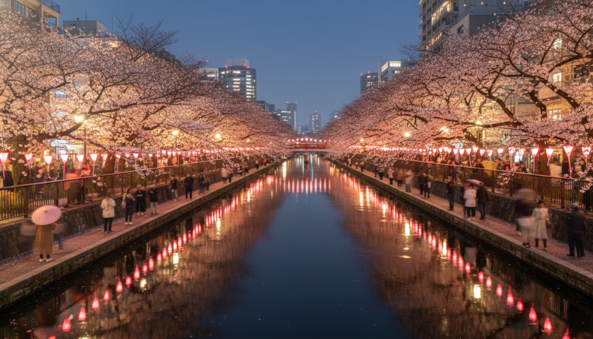 Tokyo cherry blossom light-ups reveal top night viewing spots across city