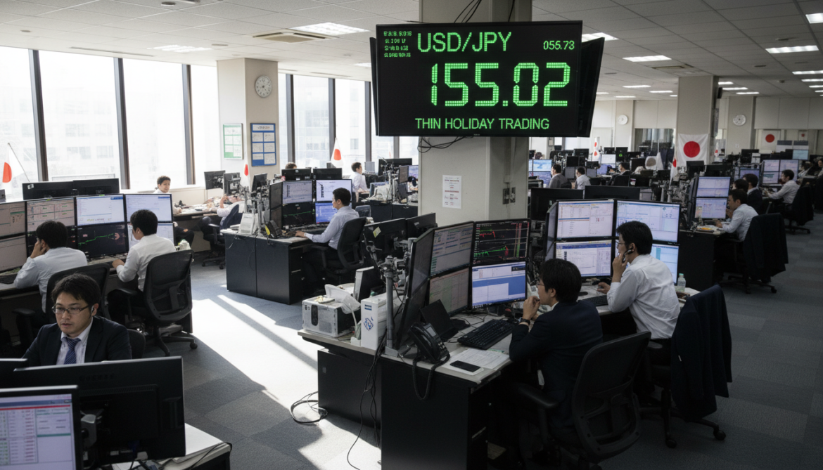 Japanese yen jumps to high 155 per dollar amid thin holiday trading