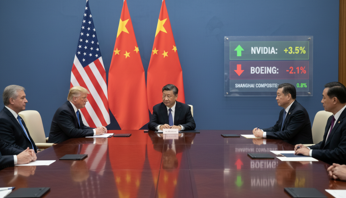 Trump-Xi summit in Beijing boosts Nvidia shares while Boeing slides