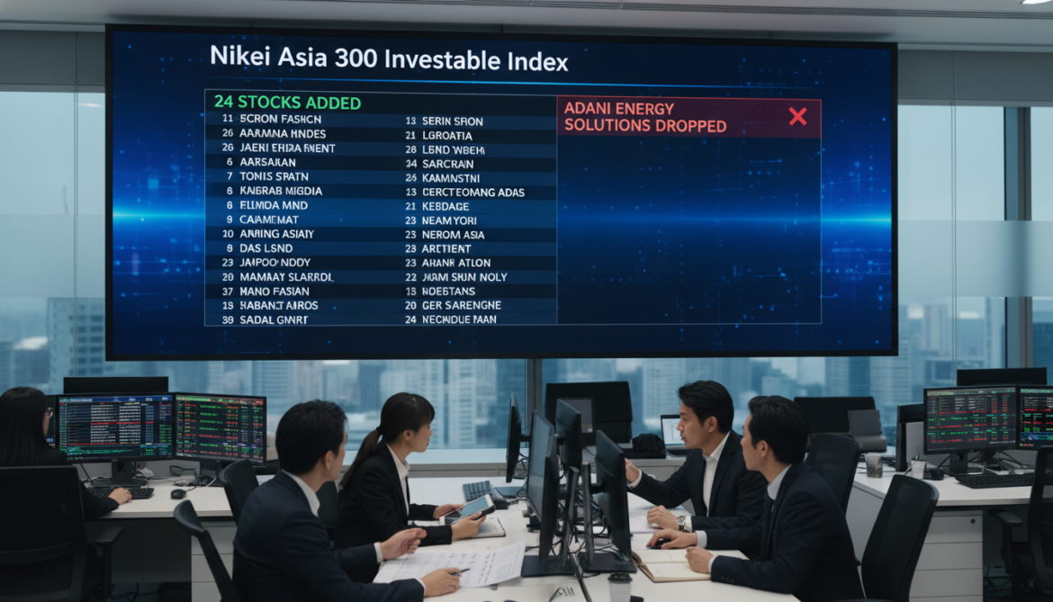 Nikkei Asia300 Investable Index Adds 24 Stocks and Drops Adani Energy Solutions