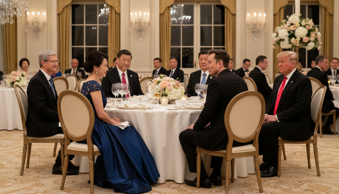Zhou Qunfei appears at Xi-Trump state dinner between Musk and Cook
