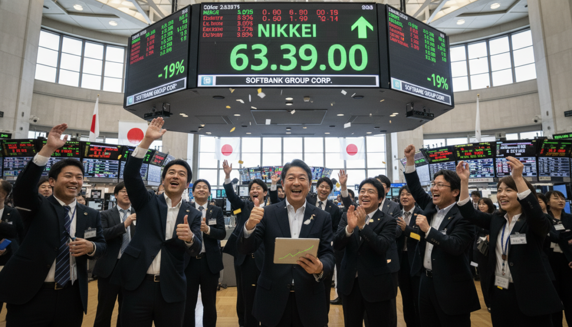 Nikkei jumps to record 63,339 as SoftBank-led tech rally lifts markets