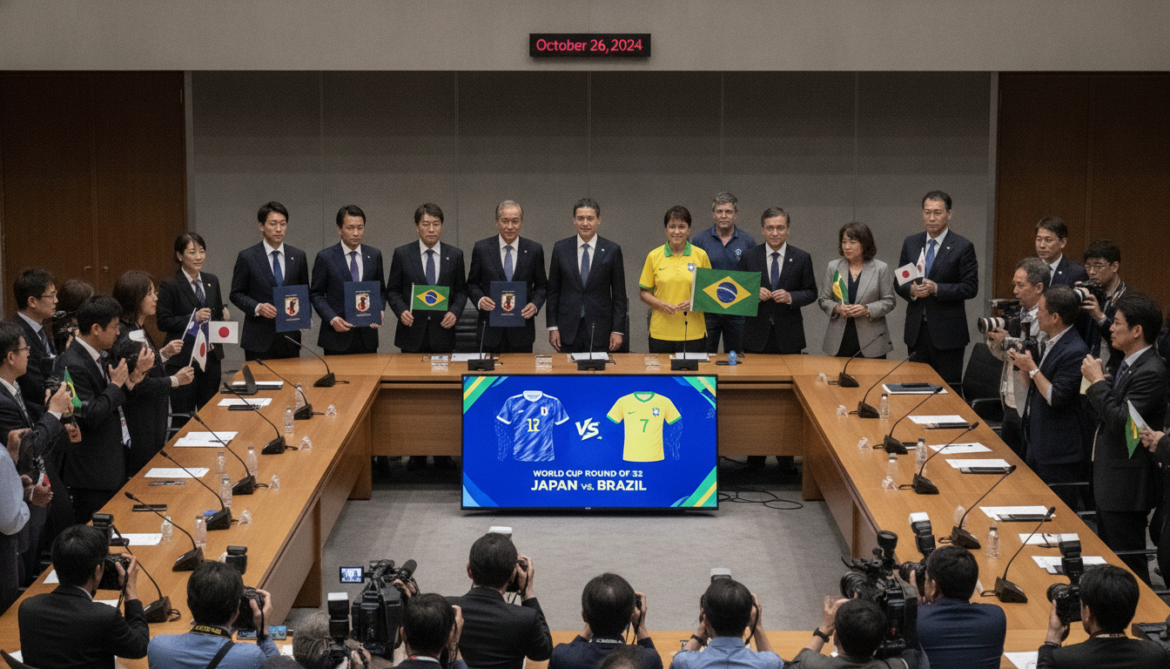 Japan draws five-time champion Brazil in World Cup Round of 32