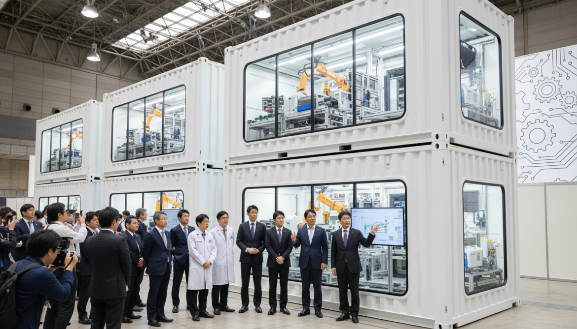 Japanese suppliers unveil containerized battery production modules for EV makers