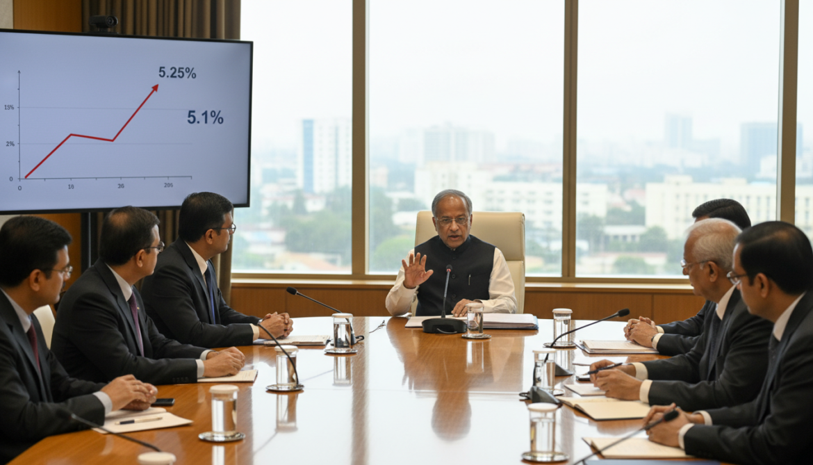 RBI holds rate at 5.25% and raises inflation forecast to 5.1%