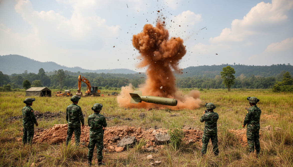 Laos UXO teams destroy 500-pound US MK82 bomb near Luang Prabang