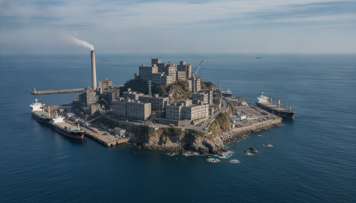 Chigirishima Island Resembles Nagasaki's Battleship Island but Remains Operational