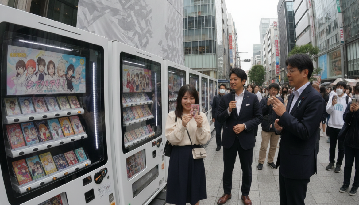 Suntory unit launches vending machines printing custom idol and anime acrylic cards