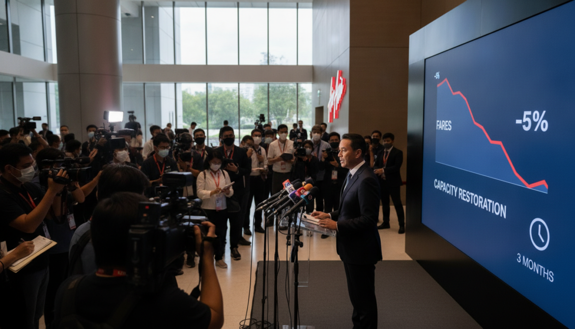 AirAsia cuts fares 5% and plans to restore capacity in three months
