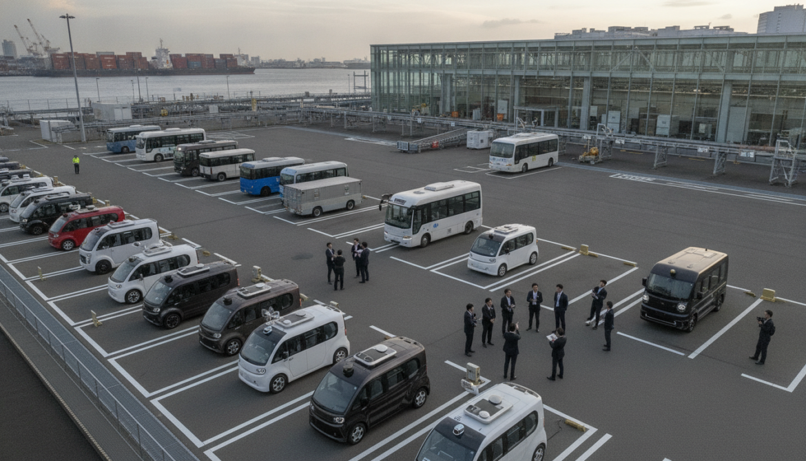 Autonomous driving startups flock to Tokyo waterfront logistics facility
