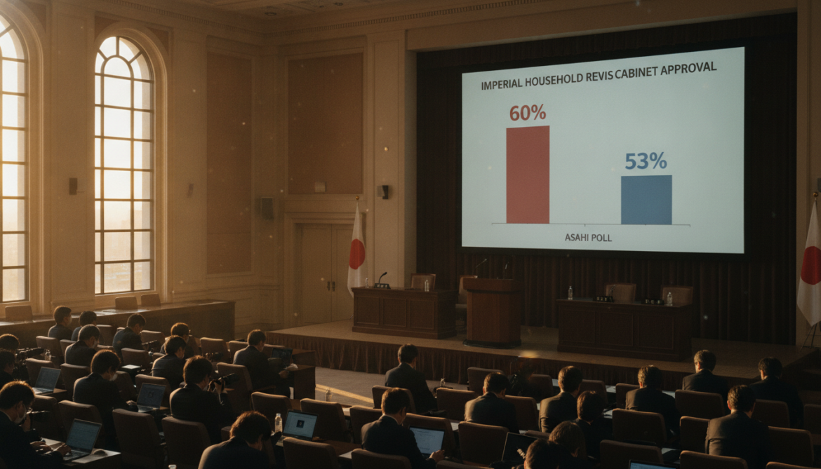 Asahi poll shows 60% oppose Imperial Household revision, cabinet approval 53 percent
