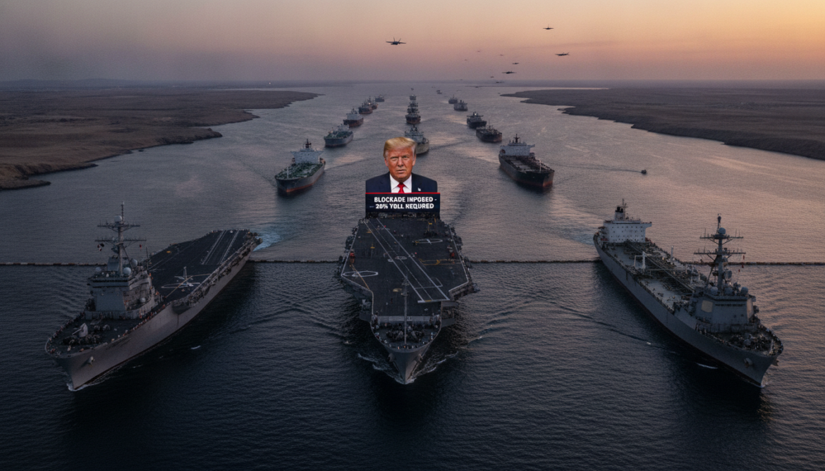 Trump imposes blockade on Strait of Hormuz, demands 20% fee from ships