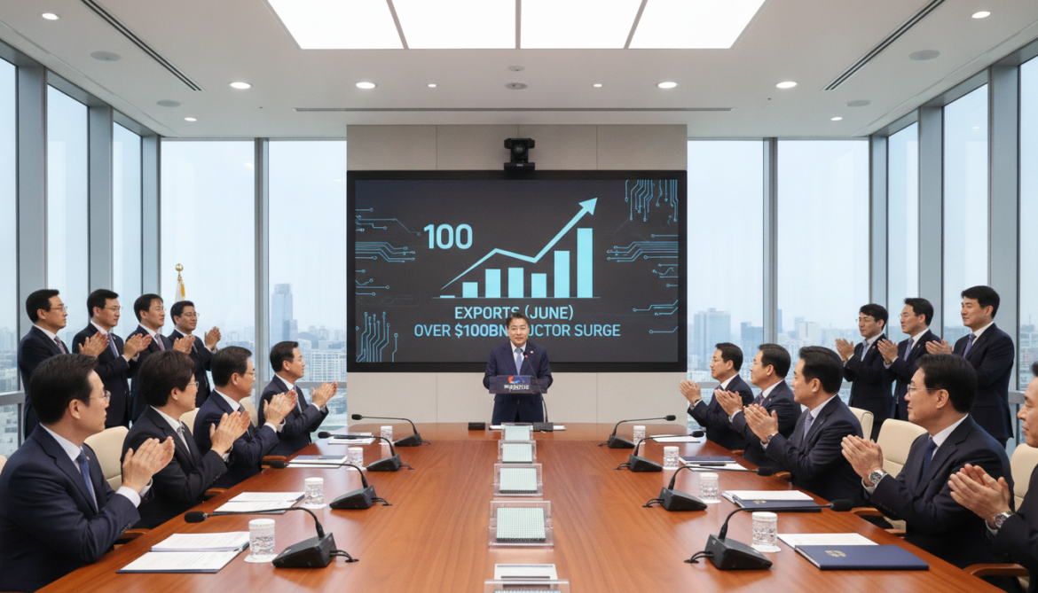 South Korean exports surpass $100 billion in June as semiconductor shipments surge