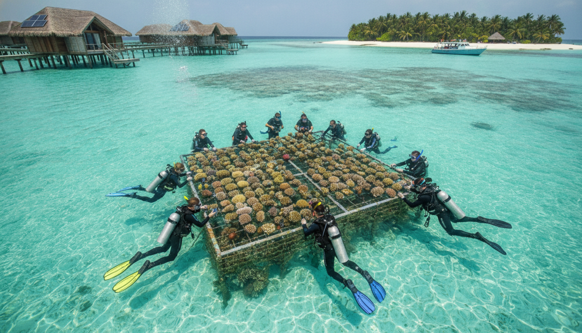 Maldives resorts launch reef restoration and sustainability measures amid warming seas