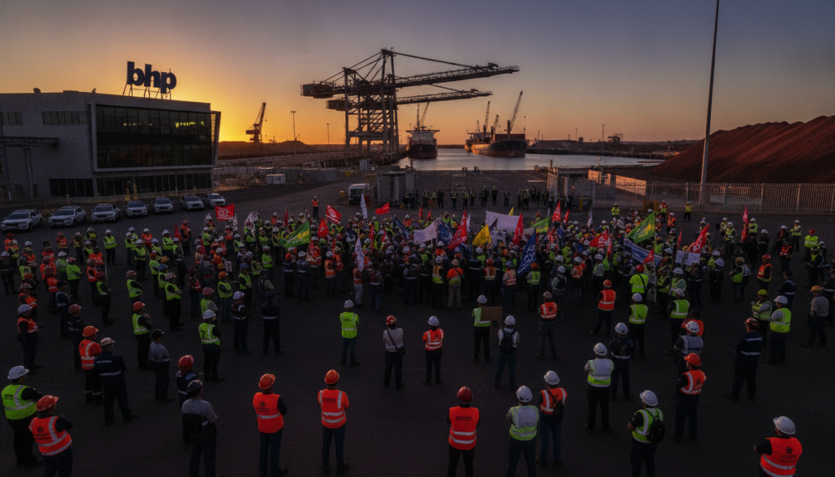 BHP faces 8-hour Port Hedland walkout as unions warn of export delays