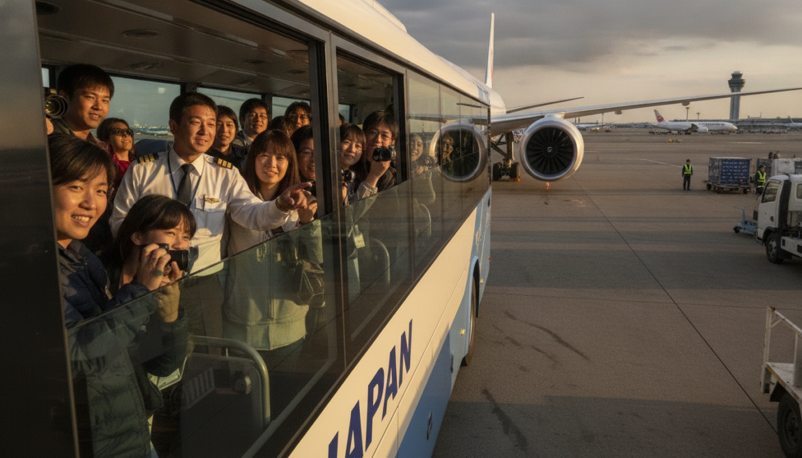 Narita airport bus tours draw aviation fans with rare apron views