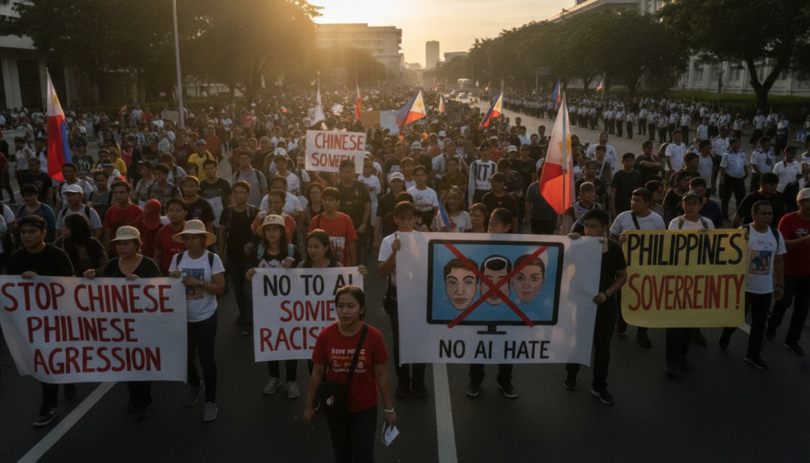 Philippines protests China over South China Sea aggression and AI-generated racist video