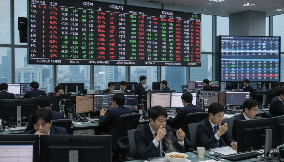 South Korean stocks fall as AI-linked trades warn Japan and Taiwan