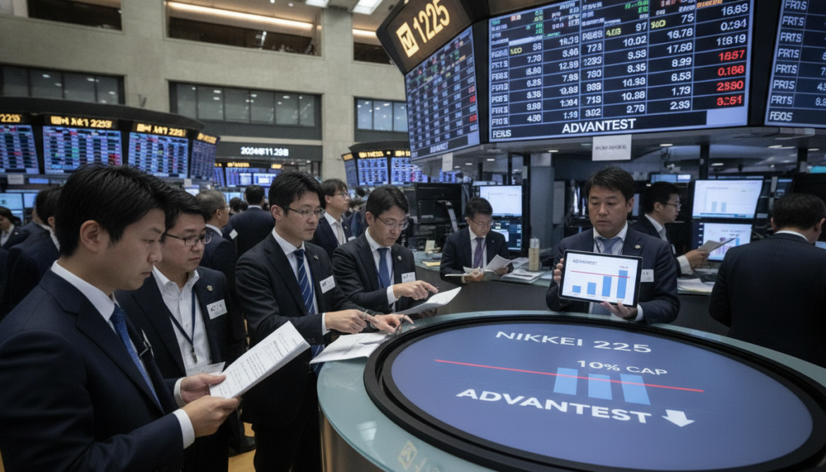 Nikkei 225 reduces Advantest weighting after stock exceeds 10 percent cap