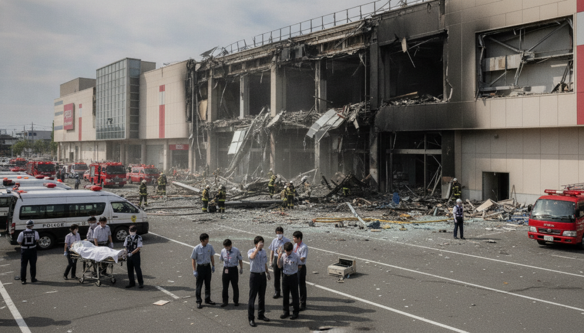 Aeon Mall Kumamoto explosion kills two employees after returning for cash
