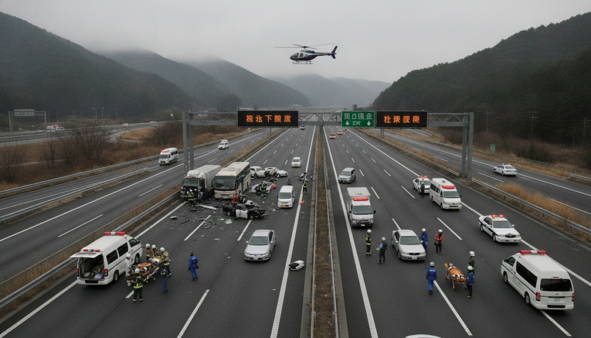 Chuo Expressway crash in Yamanashi injures seven and closes two sections