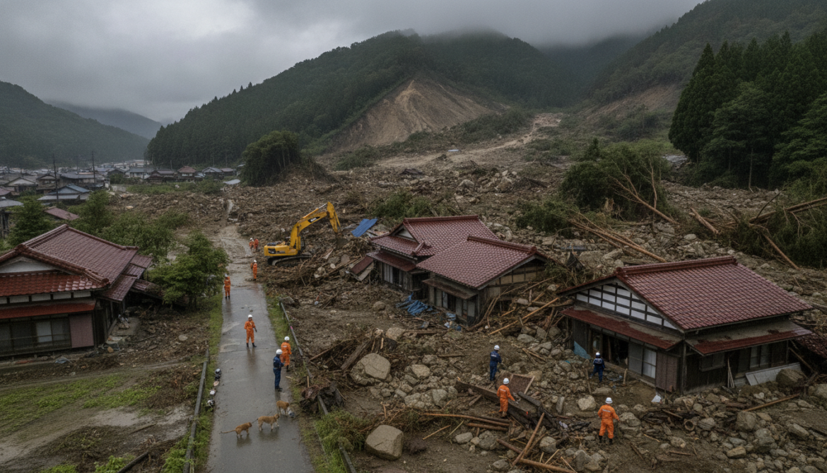 Hokuriku heavy rain triggers landslide that buries homes in Toyama