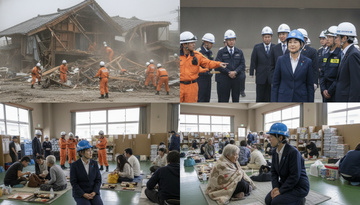 Prime Minister Takaichi inspects quake-hit Kumamoto and visits shelters