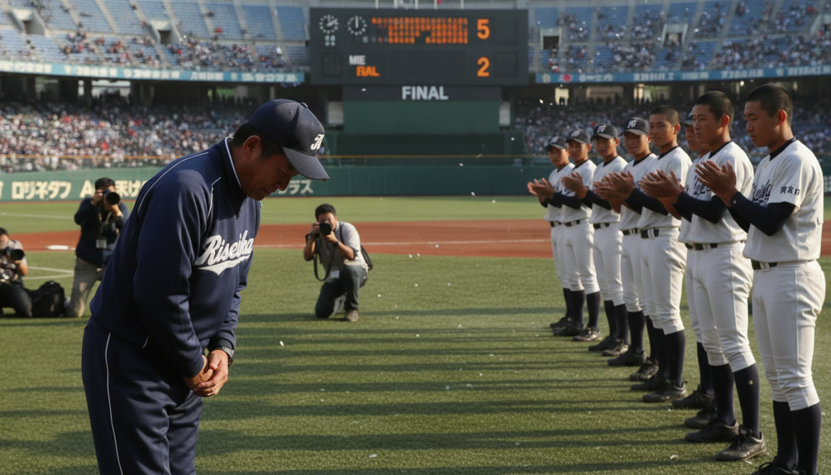 Riseisha coach thanks team after 5-2 Koshien loss to Mie