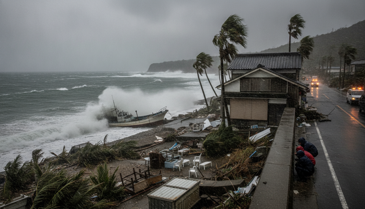 Typhoon 13 strengthens to very strong, threatens Ogasawara with violent winds