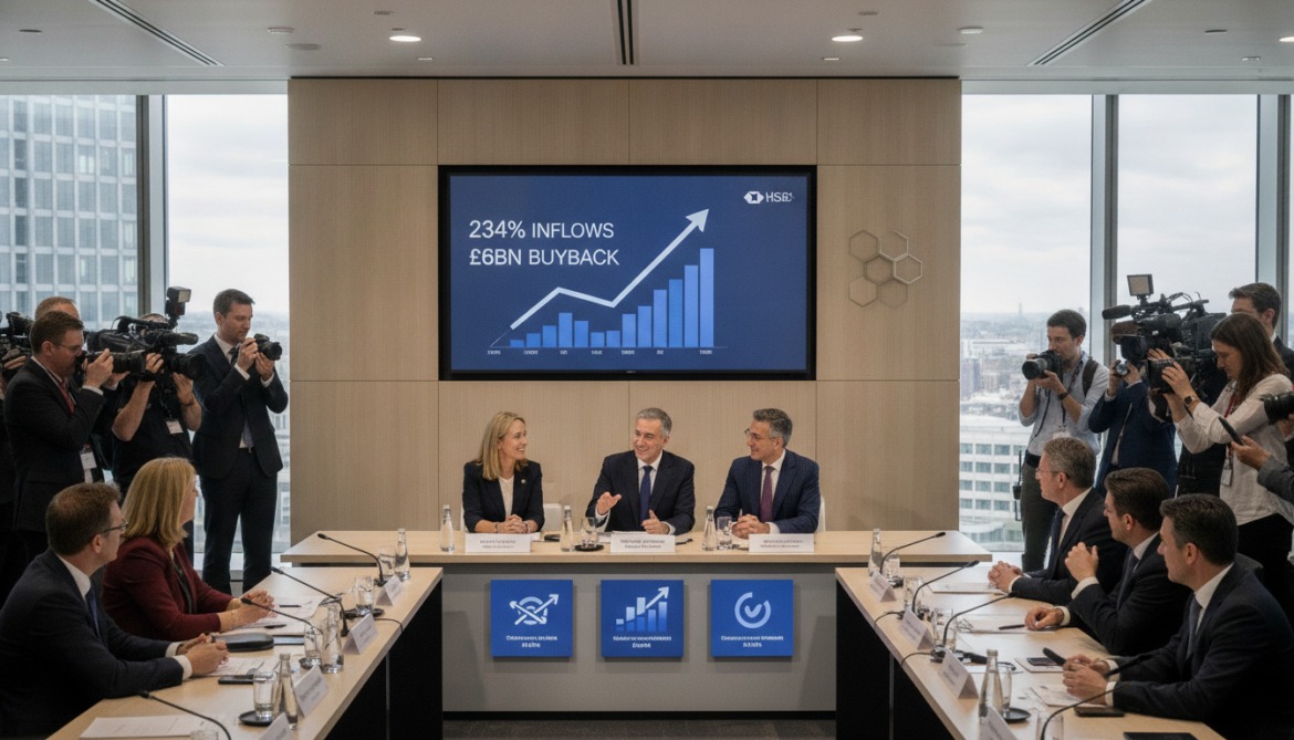 HSBC posts 23% H1 pre-tax profit rise, $64bn inflows and $1bn buyback