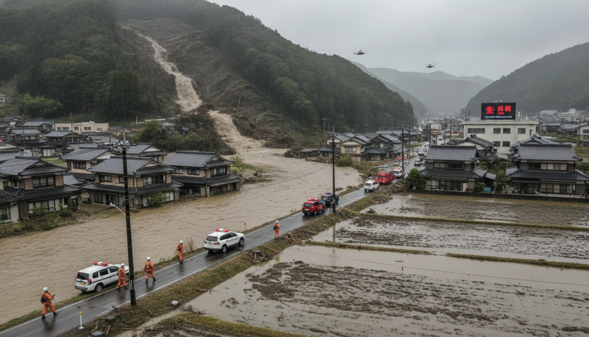 Aomori hit by record torrential rain as landslide warnings issued